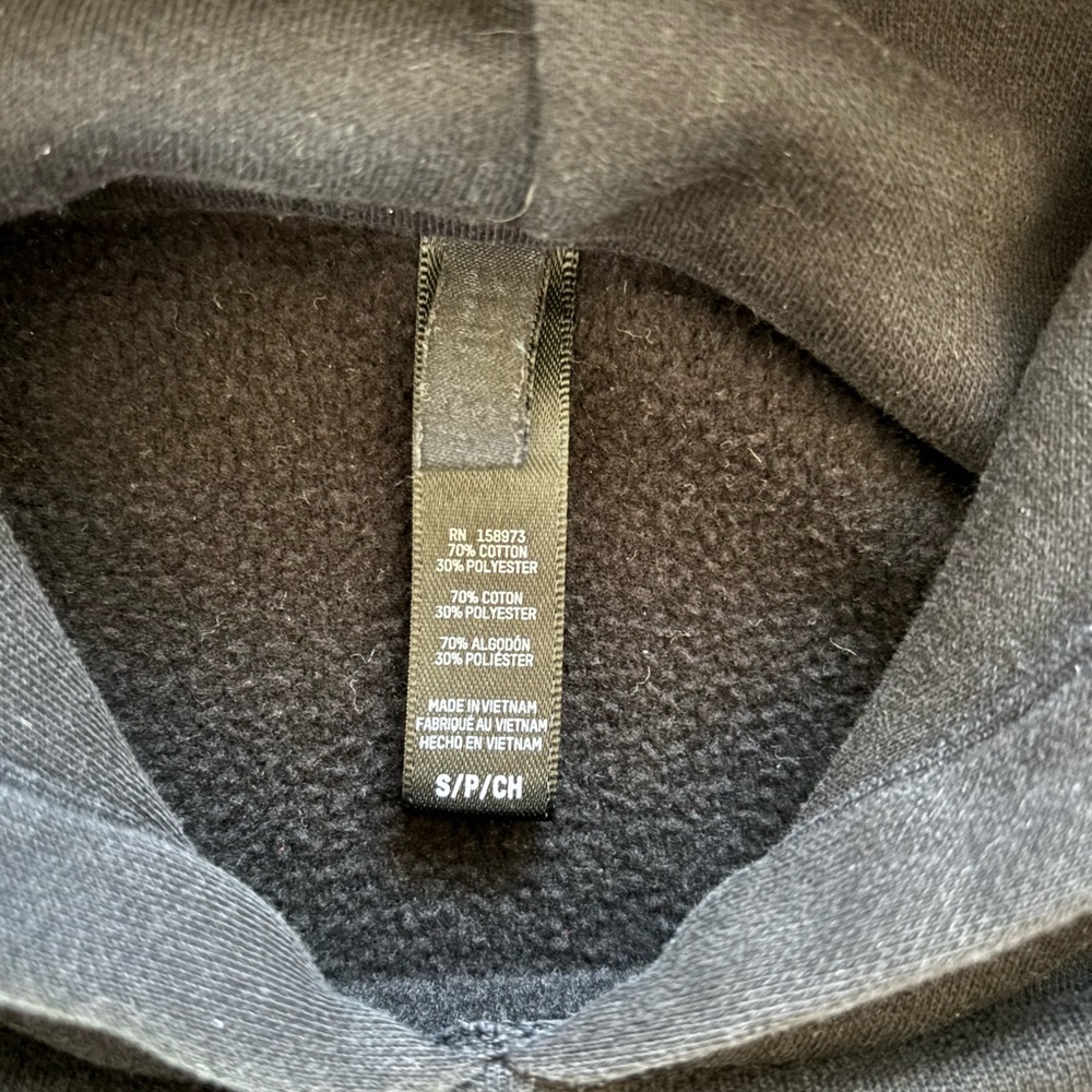 SKIMS Black Cotton Fleece Boxy Pullover Hoodie - Size S - Picture 8 of 8